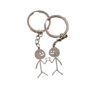 JSGHGDF Porte-clés Matchstick People en forme de cœur à cœur pour couple de doigts d'honneur, 1, taille unique