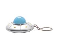 JSGHGDF Porte-clés OVNI mignon avec lumière LED soucoupe volante porte-clés créatif modèle vaisseau spatial pendentif bijoux pour enfants et adultes, Argenté