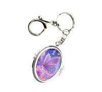 JSGHGDF Porte-clés rond en forme de cœur ovale rectangulaire compact avec loupe en alliage Décoration Cadeau pour femme