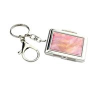 JSGHGDF Porte-clés rond en forme de cœur ovale rectangulaire compact avec loupe en alliage Décoration Cadeau pour femme