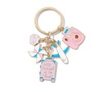 JSGHGDF Porte-clés sur le thème du voyage avec ballon de terre et détails d'artisanat volant Structure en métal pour aventuriers Porte-clés souvenir