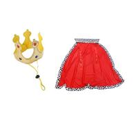 JSGHGDF Regals Pet King Tenue dorée brodée avec couronnes et sangles élastiques douces pour célébration et événement, ensemble de capes pour chien avec amovible doré perméable pour réunions photo