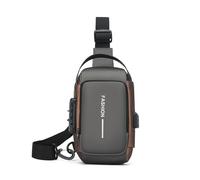 JSGHGDF Sac à bandoulière ergonomique pour homme avec fermeture éclair invisible, compartiments organisationnels, accessoire de style de vie urbain, Gris doré.