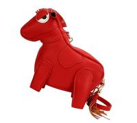 JSGHGDF Sac à main élégant en forme de cheval décoré de franges en polyuréthane pour un usage quotidien et les courses avec sangle réglable, Rouge