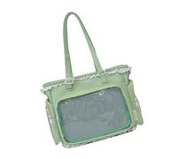 JSGHGDF Sac à main transparent japonais encouragé pour les femmes - Préférences de transport flexibles - Tissu imperméable permanent - Sensation tendance - Pour adolescentes, Vert, One Size