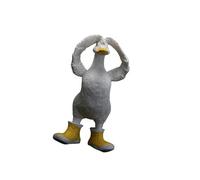 JSGHGDF Sculpture de canard en résine de dessin animé avec botte de pluie pour jardin, pelouse, terrasse et décoration de bureau