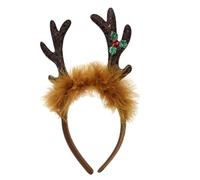 JSGHGDF Serre-tête élastique en forme de bois de renne en peluche léger pour enfants et adultes