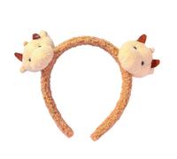 JSGHGDF Serre-tête en fausse laine d'agneau mignon 3D en peluche cloutée en forme de vache pour femmes et filles