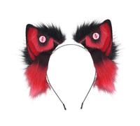 JSGHGDF Serre-tête en peluche avec oreilles de loup antidérapant et pliable pour cosplay, bal masqué, fête, accessoire de coiffure sûr