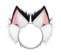 JSGHGDF Serre-tête en peluche avec oreilles de renard et queue assortie, tenue de fête d'Halloween, légère et pratique pour femme