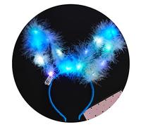 JSGHGDF Serre-tête lumineux avec oreilles de lapins pour Halloween, fête d'anniversaire, bandeau pour enfants et adultes