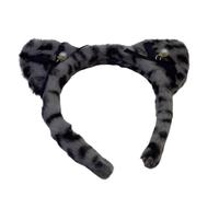 JSGHGDF Serre-tête populaire en peluche avec oreilles de chat avec imprimé animal pour fête d'anniversaire, femme, fille, festival de musique