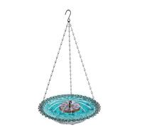 JSGHGDF Solar Power Garden Fountain Bird Feeder Breading Hanging Design for Outdoor Use ABS Squirrels Friendly Water Source Multifonctional Garden Bird Bath and Feeder