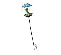 JSGHGDF Solars Mangeoires à oiseaux Grenouilles Décoration de jardin Lumière extérieure avec parapluies Colibri Décoration allée Lumière solaire Oiseau