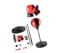 JSGHGDF Support de balle de frappe en cuir synthétique avec cadre en métal robuste et gants confortables pour soulager le stress, équipement d'entraînement de boxe cardio