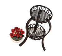 JSGHGDF Support de fleurs en fer à deux niveaux avec design peu encombrant pour maisons de poupées, modèles miniatures offrant plus de zone d'exposition