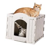 JSGHGDF Tapis de qualité supérieure perçu pour animaux de compagnie avec franges renforcées, plan de toit plat pour sauter, matériaux non mortels, maison fine, plateau facile à déplacer, lit pour chat