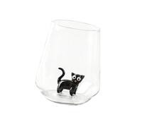 JSGHGDF Tasse à boire en borosilicate Puss Accent, Black | Verrerie transparente à dessus ouvert, verrerie quotidienne à large ouverture pour l ' eau de thé lait