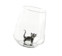 JSGHGDF Tasse à boire en borosilicate Puss Accent, Light Grey | Verrerie transparente à dessus ouvert, verrerie quotidienne à large ouverture pour l ' eau de thé lait