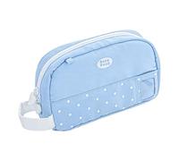JSGHGDF Trousse à crayons pratique pliable en tissu avec motif à pois pour ranger plusieurs instruments d'écriture en toute sécurité, bleu, Beauté de masse
