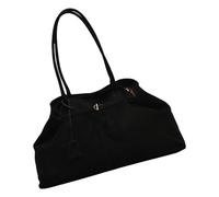 JSGHGDF Undrearm Sac à main élégant de grande capacité en daim doux texturé léger Sac à bandoulière pratique pour le bureau, Noir