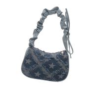 JSGHGDF Unique Plaids Sac à bandoulière multifonction Modes de transport Sac à main léger PU Sac à bandoulière pour le magasinage et les déplacements sous les bras pour femme, Bleu à cinq pointes