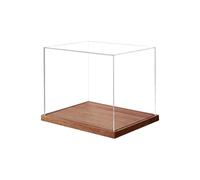 JSGHGDF Vitrine de casque avec base en bois acrylique pour casques de baseball et moto Grande boîte de rangement résistante à la poussière Transparent