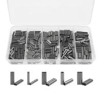 JSHANMEI Kit de 400 manchons à sertir simples et doubles en cuivre pour câble de pêche, connecteur de ligne de pêche, matériel de gréement