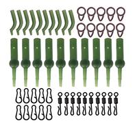 JSHANMEI Lot de 50 Accessoires de pêche à la Carpe avec Queue Conique hélicoptère Chod Rigs Buffer Manchons Anti-enchevêtrement Émerillons Clips Bas de Ligne