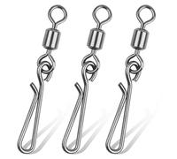 JSHANMEI Lot de 50 émerillons de pêche avec clips rapides, haute résistance, connecteur de clips rapides, boutons-pression d'eau douce et salée, 50 pièces (#1,8 à 22,7 kg)