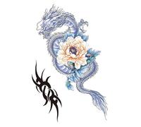JSHEN 7 Feuilles Tatouage Temporaire Autocollant Pour Enfants Fille Garçons Ensemble De Tatouage 3D Dragon, Squelette, Loup 14.8x21cm Tattoo Temporaire Hommes Femmes Étanche Tatouages De Simulation