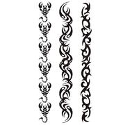 JSHEN 7 Feuilles Tatouages Temporaires 3D Motif Ruban Noir Et Blanc 9x19cm Autocollants De Tatouage Temporaire Réalistes Hommes Femmes Garçon Fille Tatouage Pour Les Cadeaux De Fête D'Anniversaire