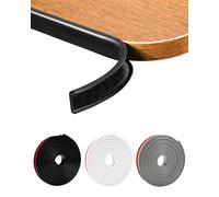 JSIWOTH Bande de Chant en Forme de U 25 mm, Profil de Finition Plan de Travail Auto-Adhésif 5 m, Protection Coin de Table Bébé, Cornière PVC Souple, Bande Caoutchouc pour Meubles, Comptoir, Étagère