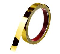 JSIWOTH Moulure Murale en Acier Inoxydable, Bande Décorative Métallique Autocollante Effet Miroir, Profil Flexible Peel and Stick pour Miroirs, Murs, Fenêtres & Meubles, 5m x 2cm Or brillant