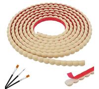 JSIWOTH Moulure Perlée Autocollante PVC 3,05m Blanc Couleur bois | Flexible, Peignable, Décoration Intérieure, Cadres De Miroir, Bords De Meubles, Portes Fenêtres, Largeur 10mm