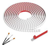 JSIWOTH Moulure Perlée Autocollante PVC 3,05m Blanc | Flexible, Peignable, Décoration Intérieure, Cadres De Miroir, Bords De Meubles, Portes Fenêtres, Largeur 10mm