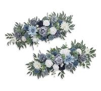 JSJHJZJ 2 PCS Wedding Arch Flowers, Dusty Rose Flower Garlands, Handcraft Artificial Rose Arch Flowers for Wedding Arch Sweetheart Table Ceremony Backdrop Decorations for Home(C)