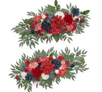 JSJHJZJ 2 PCS Wedding Arch Flowers, Dusty Rose Flower Garlands, Handcraft Artificial Rose Arch Flowers for Wedding Arch Sweetheart Table Ceremony Backdrop Decorations for Home(G)