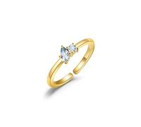JSJOY Bagues avec pierre de naissance pour femme - Bleu émeraude - Cadeau d'anniversaire pour maman, elle - Bague en oxyde de zirconium pour adolescente - Bague en or qui ne ternit pas - Bague