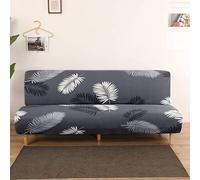 JSKK Housse/Couverture de Canape Lit Clic Clac 140x190 Matelassee Housse de Canapé sans Bras Extensible Grise Housse Clic Clac sans Bras/Housse pour Canapé sans Accoudoirs 3/2/1 Place