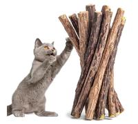 JSKWIKE 30 Pcs Bâtonnets Herbe à Chat Baton Matatabi Chat Bâton à Mâcher Chat Jouets Molaires de Chat de Chat en Bois Naturel Soulage Le Stress l'anxiété et la Tension chez Les Chats