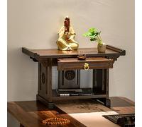 JSLJDM Armoire d'autel Bouddhiste avec Rangement,Table D'Autel De MéDitation,Armoire D'Autel,Bouddhiste De DéTente,Cabinet Personal Shrine,Chinese Cabinet Pedestal Offering Walnut 40x25x28cm