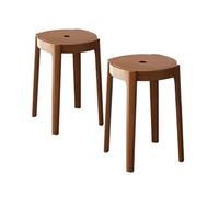 JSLJDM Ensemble de 2 chaises et tabourets de Salle à Manger, tabourets en Bois Massif, tabourets de Coiffeuse, tabourets carrés, tabourets Simples empilables, Aucun Assemblage requis. E 32X32X45CM