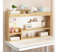 JSLJDM étagère de Bureau en Bois, Organisateur de Rangement de comptoir,étagère de Rangement Multifonction,au-Dessus ou au-Dessous du Bureau pour la Maison, Le ou Le dortoir Natural Wood 100x20x69cm