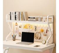 JSLJDM étagère de Bureau en Bois, Organisateur de Rangement de comptoir,étagère de Rangement Multifonction,au-Dessus ou pour la Maison, Le Bureau ou Le dortoir White Frame + whiteboard 90x25x66cm