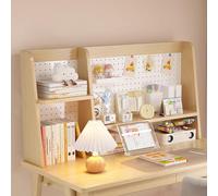 JSLJDM étagère de Bureau en Bois, Organisateur de Rangement de comptoir,étagère de Rangement Multifonction,au-Dessus ou pour la Maison, Le Bureau ou Le dortoir Natural Wood 95x20x60cm