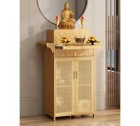 JSLJDM Table de sanctuaire en Bois avec Armoire,Autel Bouddhiste,Table D'Autel Bouddhiste,Style Modern, pour prière méditation et Support de Statue Wood 100x40x119cm