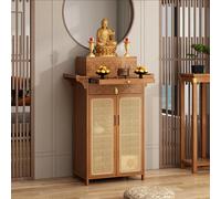 JSLJDM Table de sanctuaire en Bois avec Armoire,Autel Bouddhiste,Table D'Autel Bouddhiste,Style Modern, pour prière méditation et Support de Statue Brown 100x40x119cm