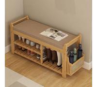 JSLJJBD Banc à Chaussures avec Rangement, Banc d'entrée avec Coussin et Porte-Parapluie 100 x 30 x 49 cm for entrée, Couloir, Salon et Chambre(Wood)