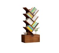 JSLJJBD Bibliothèque d'arbre avec Tiroir Bibliothèque Créative Étagère à Plusieurs Niveaux Étagère Haute Grande Capacité Convient au Salon à la Chambre à Coucher au Bureau Walnut 100cm